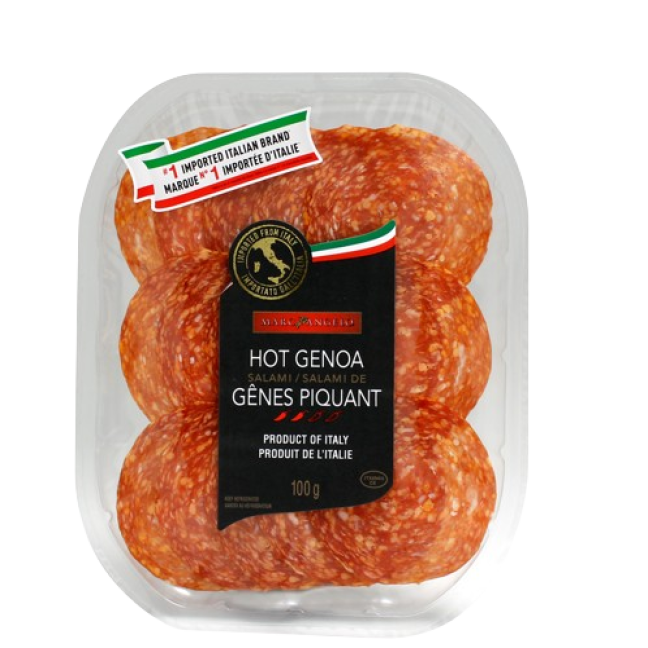 Sliced hot genoa salami