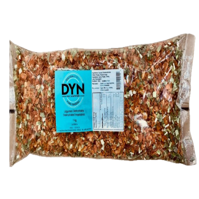 Déhydrated vegetable for soup mix