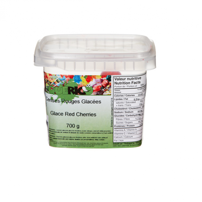 Glace red cherries