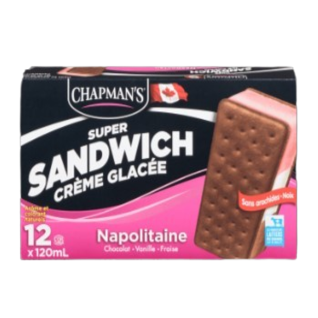 Neapolitan ice cream sandwich