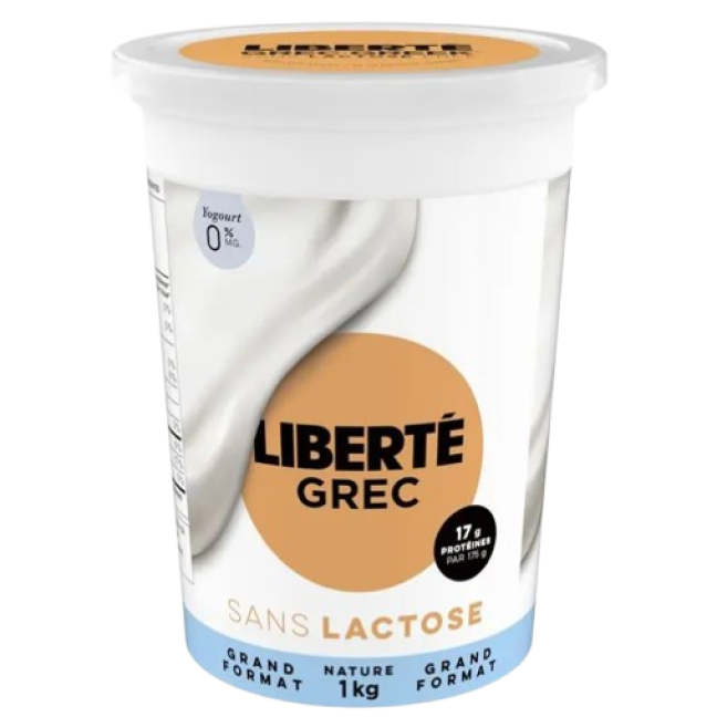 Yogourt grec 0% nature sans lactose