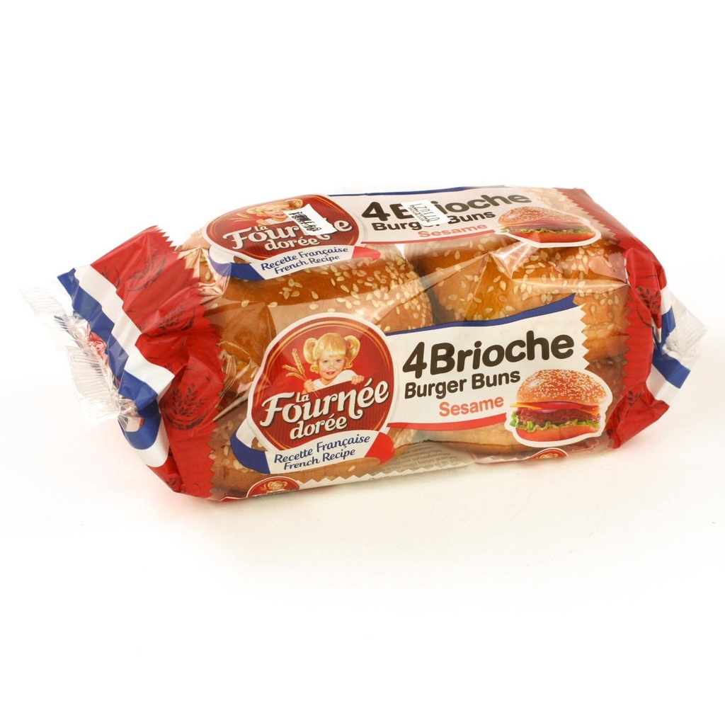 Pains hamburger au sésame briochés x4