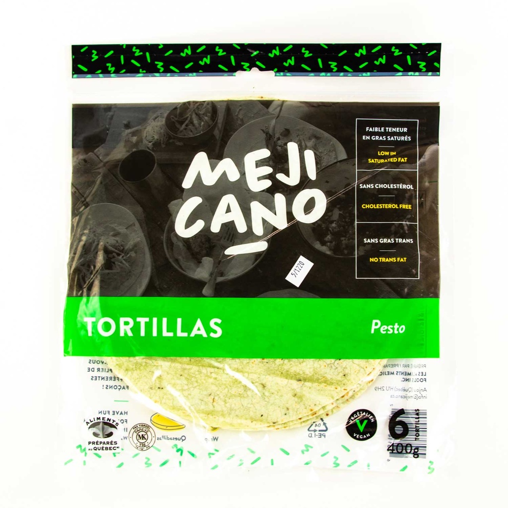 Tortilla au pesto 10'' x6