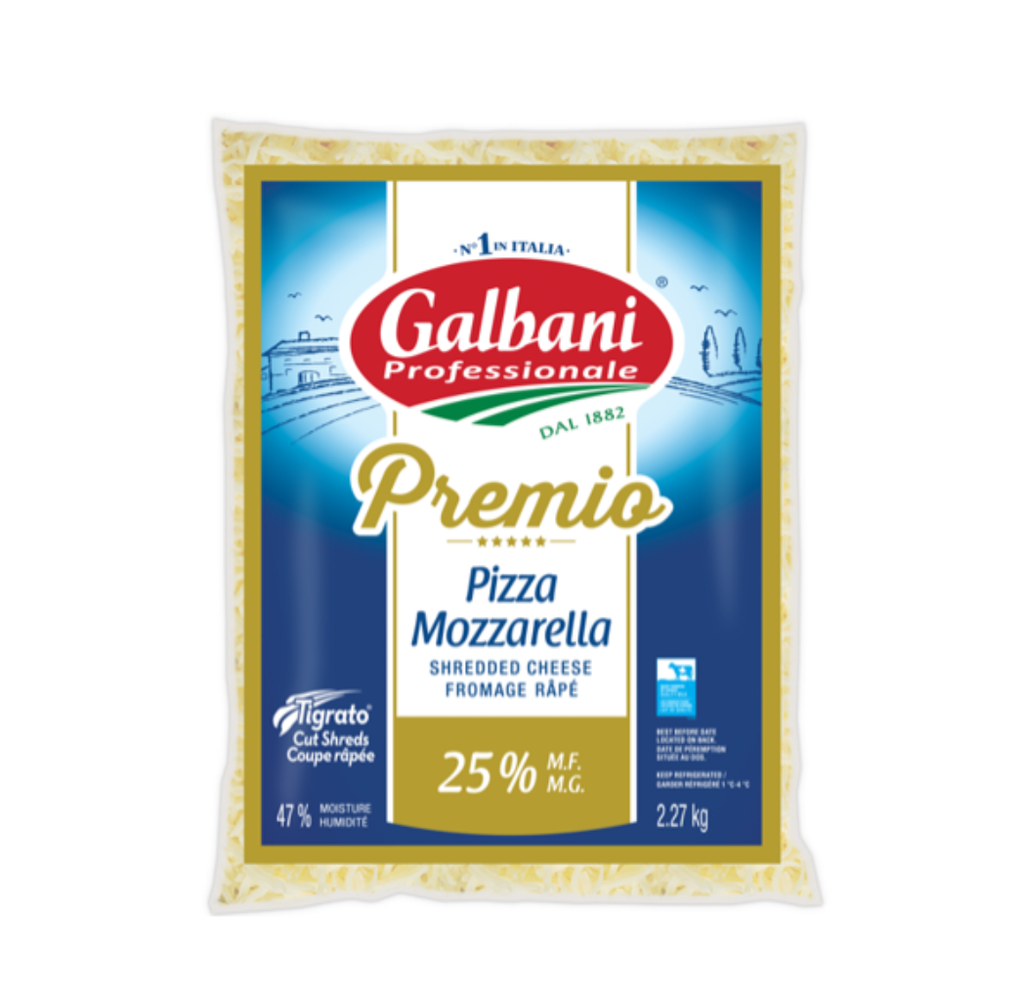 Mozzarella galbani premio 25% râpé 2,27 kg